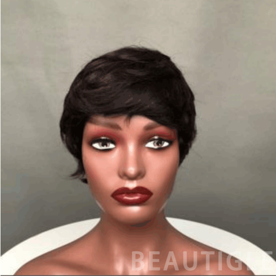 RF 001black Factory hot selling fringe short wig